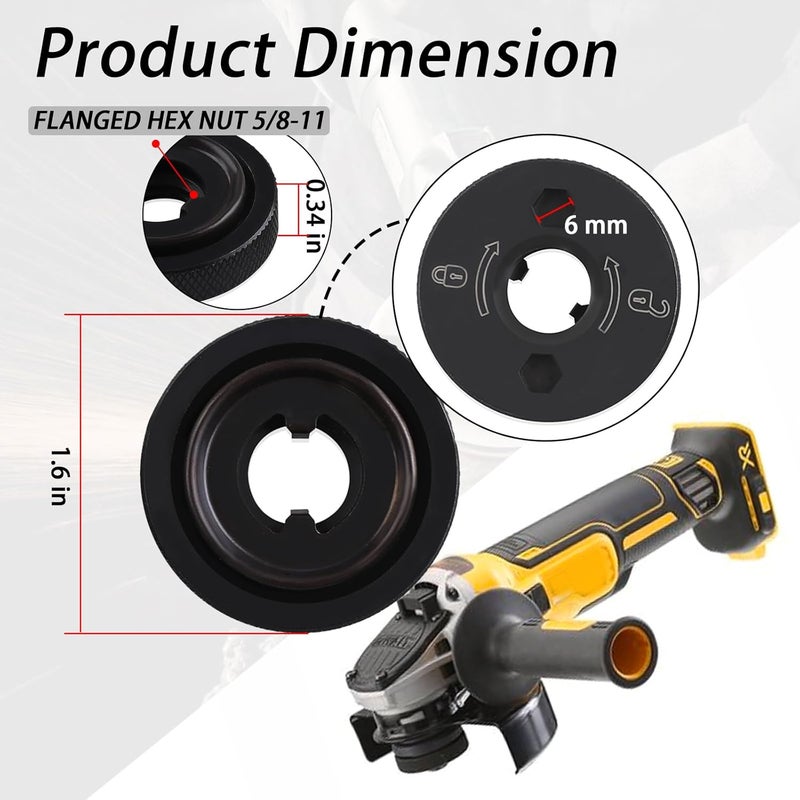 Ciuouient N484249 Angle Grinder Flanged Hex Nut Compatible with De-Walt Grinder DCG413B DCG413B-B3 DCG413P2-B3 DCG413R2 DCG414B DCG414T1 DCG414T2 DCG414T2-B3 DWE43214N DWE43231VS(2pcs) - Image 3